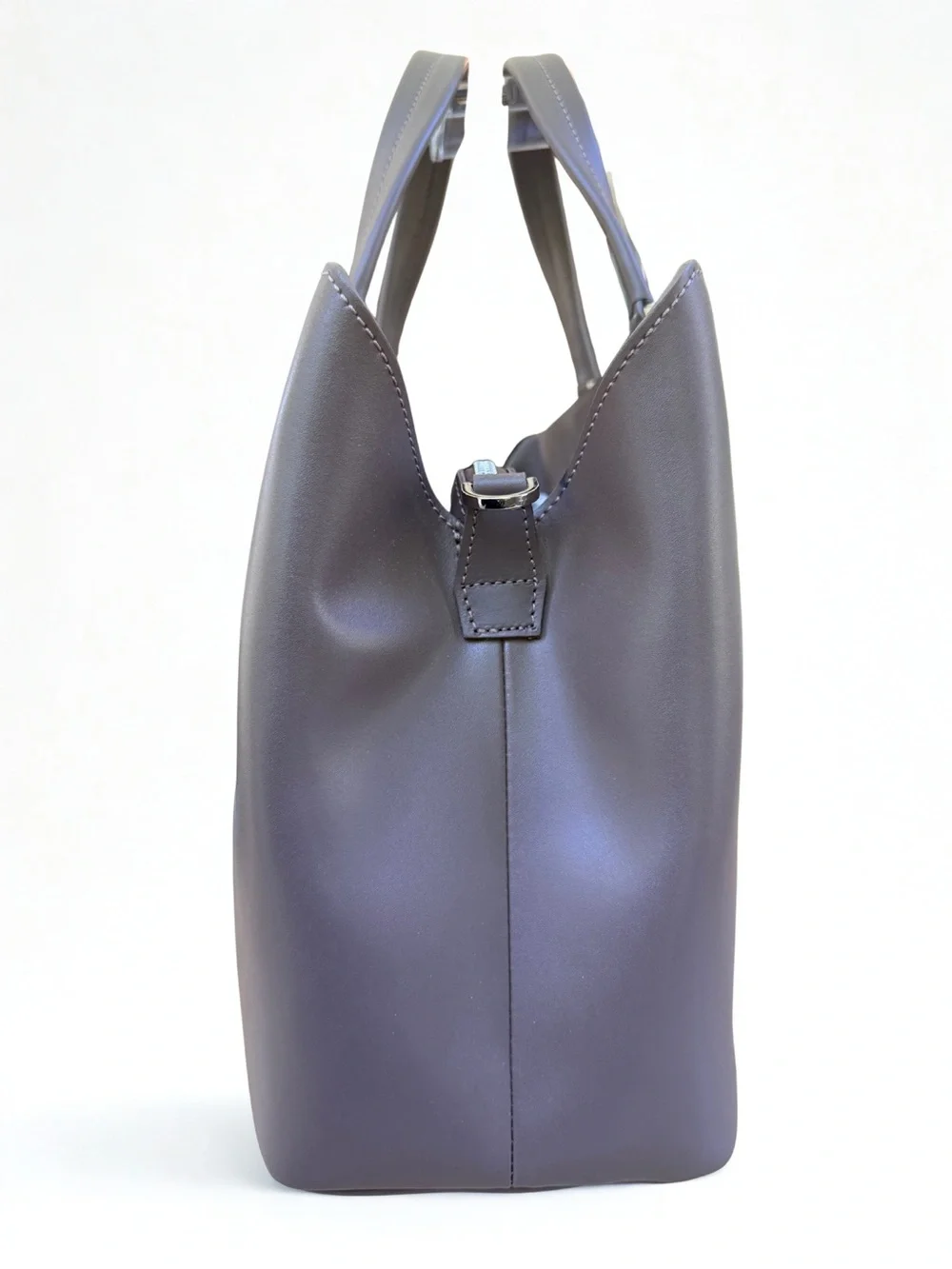 Longchamp Brown Mushroom Smooth Leather Tote with Top Handles